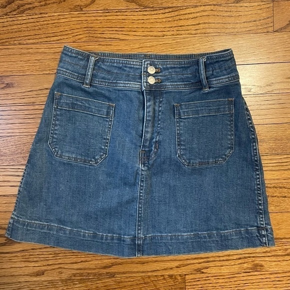 NWOT women’s Madewell stretch denim a-line mini skirt, size: 0 - Picture 1 of 8